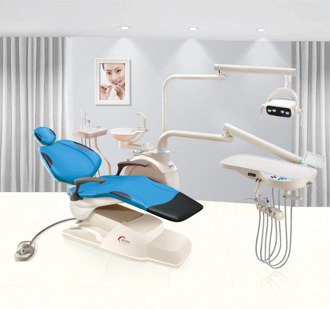 High quality dental chair LED light Rotating ceramic spittoon Filter 2