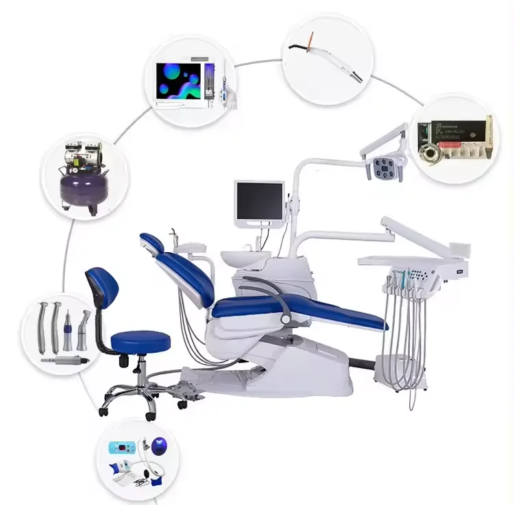 Top mounted instrument tray full set economic dental chair unit high quality dental chair set silla dental 6