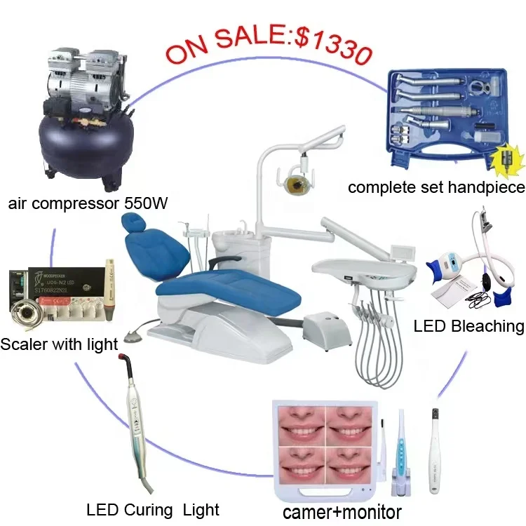 Hot Sales Low speed Surgery Clinic Dental System Dental Chair Set with Headrest Support