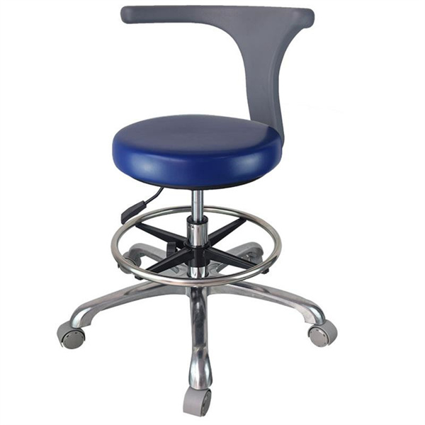 Improving ergonomics with a dental hygiene saddle chair.