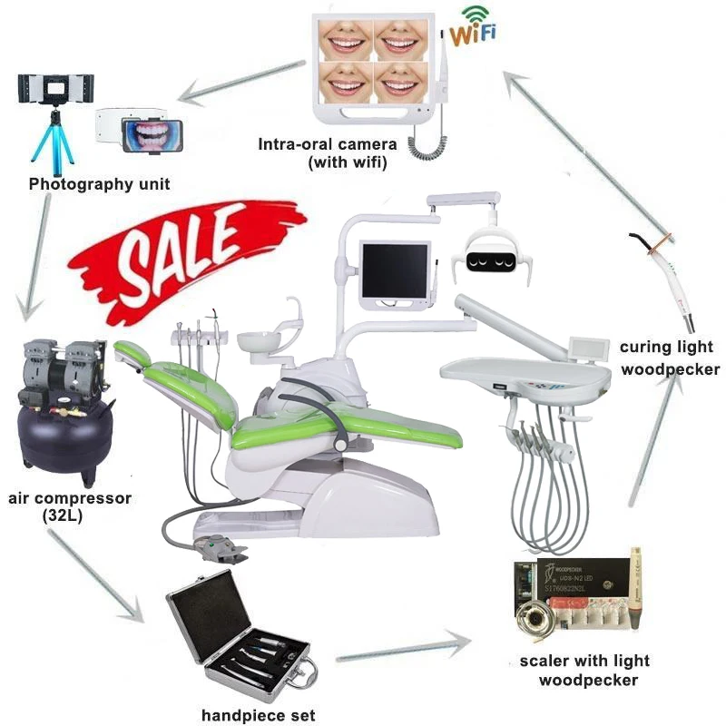 High efficiency dental unit chair dental equipment with oral camera endoscope dental unit full set 5