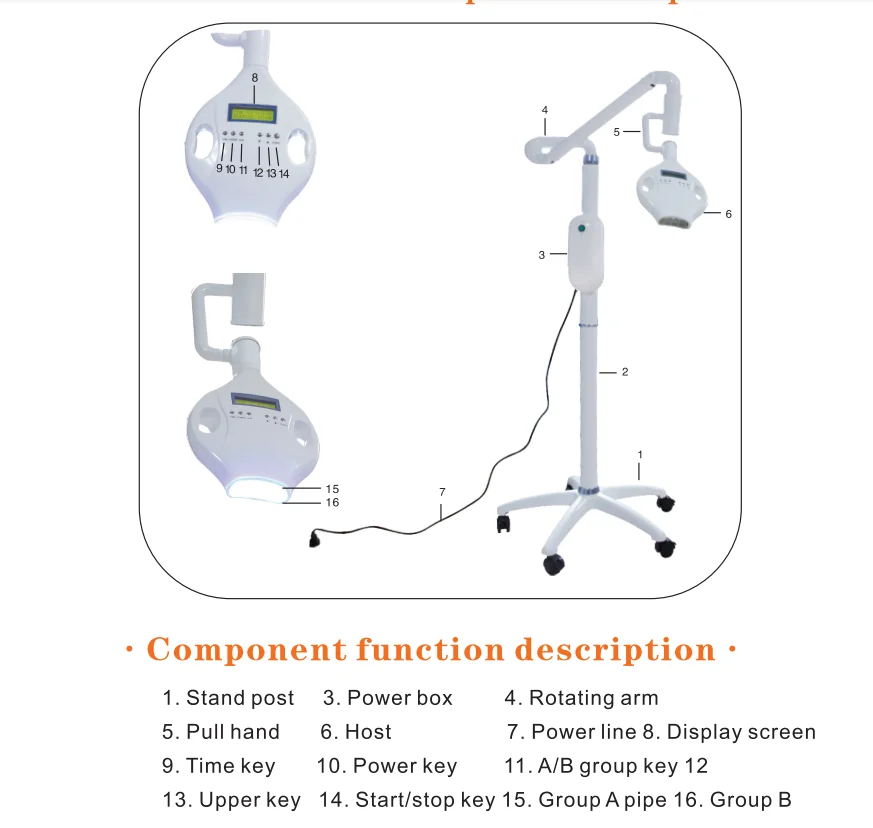 Dental equipment whitening instrument vertical removable teeth whitening LED Bleaching System 5