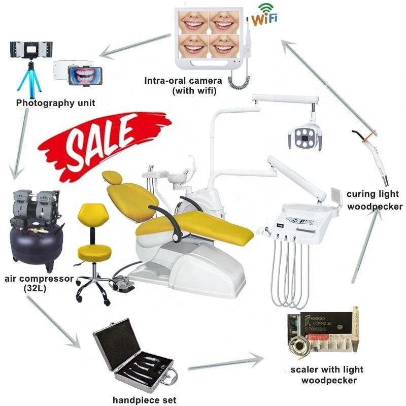 High efficiency dental unit chair dental equipment with oral camera endoscope dental unit full set manufacture
