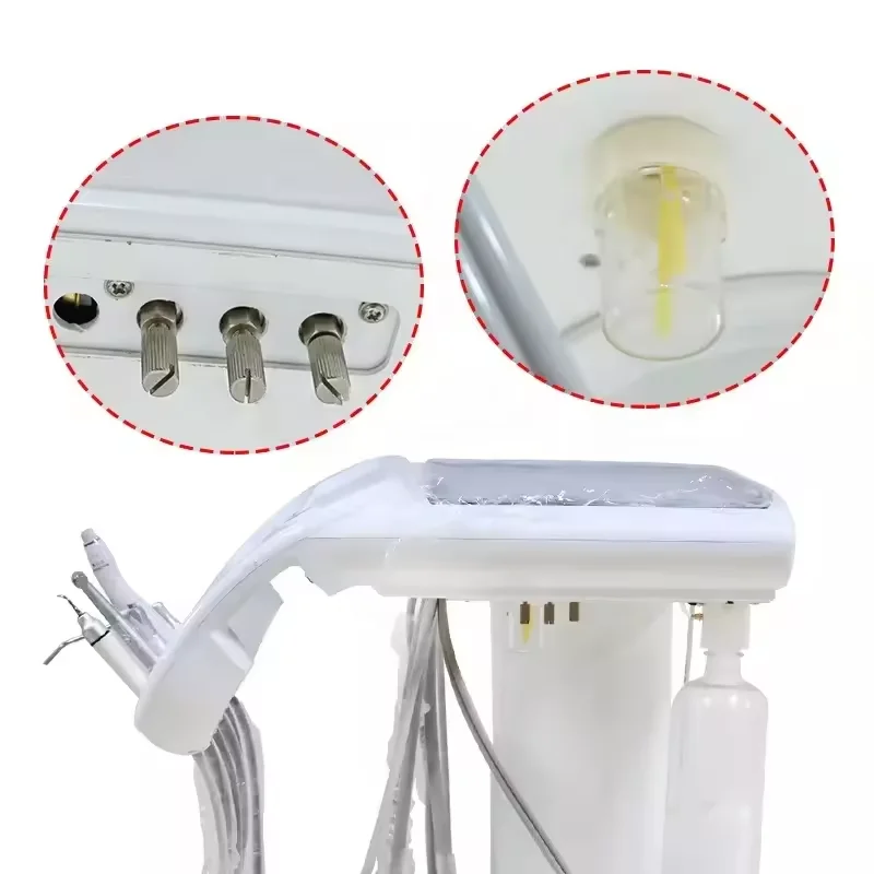full set Dental Mobile Turbine Portable Workbench with Air Pump Scaler Curing light Machine 6
