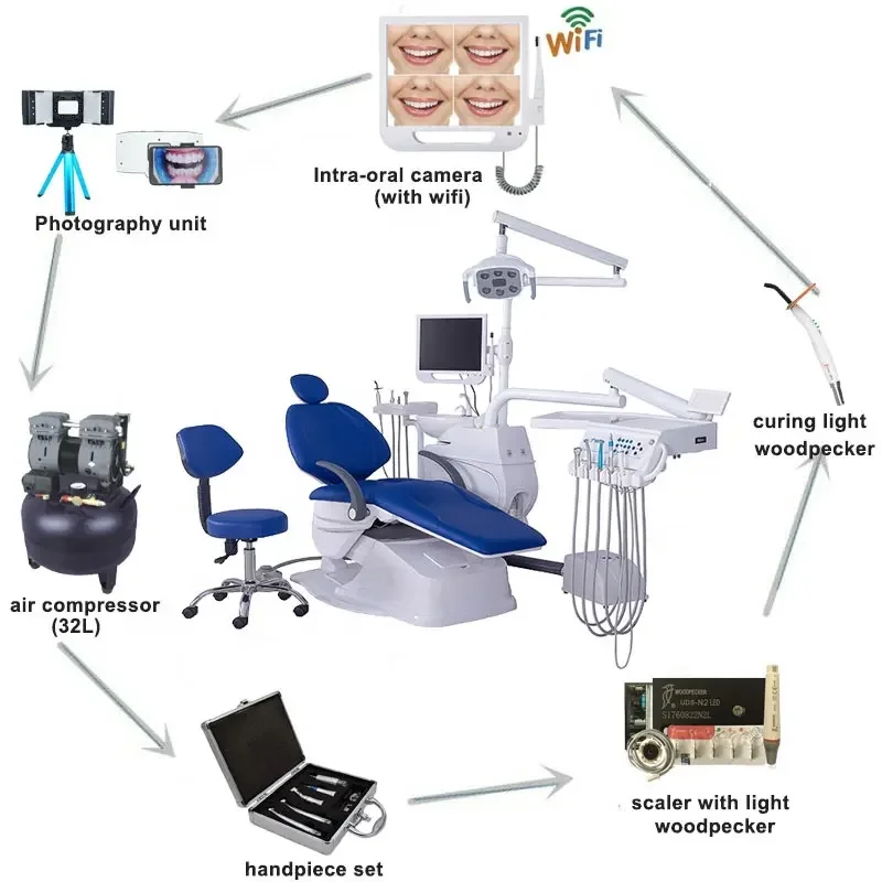 Newest Dental Unit Foshan Factory Electric Treatment Dental Equipment Dental Chair 6