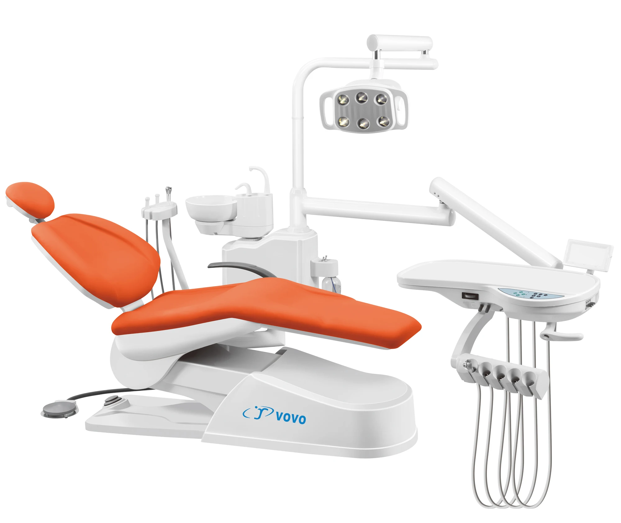 Low Price Dental Chair LED Light Rotatable Spittoon Tool Tray with air Brake Comfortable and Beautiful Dental Clinic Equipment