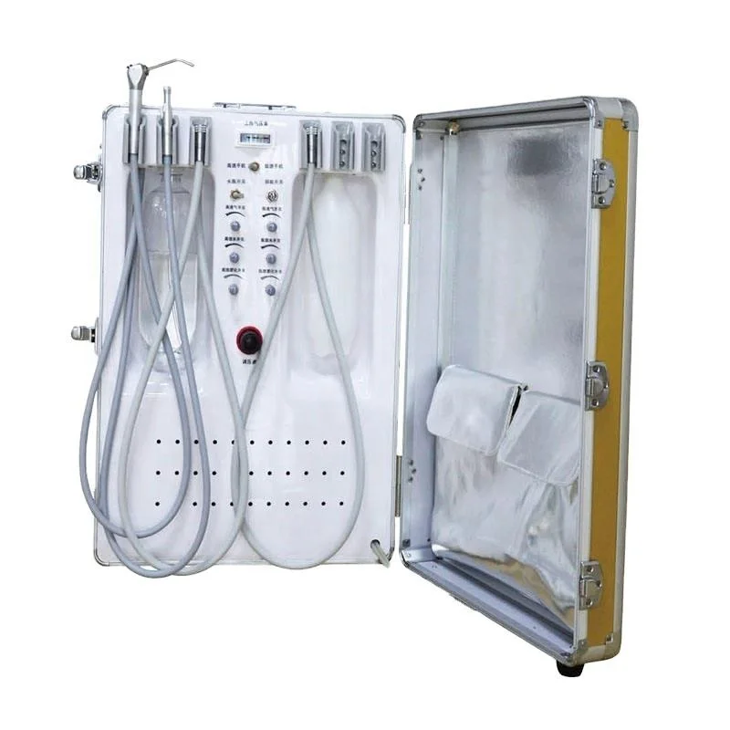 High Speed Handpiece Mobile Mini Portable Dental Unit with Air Compressor 3