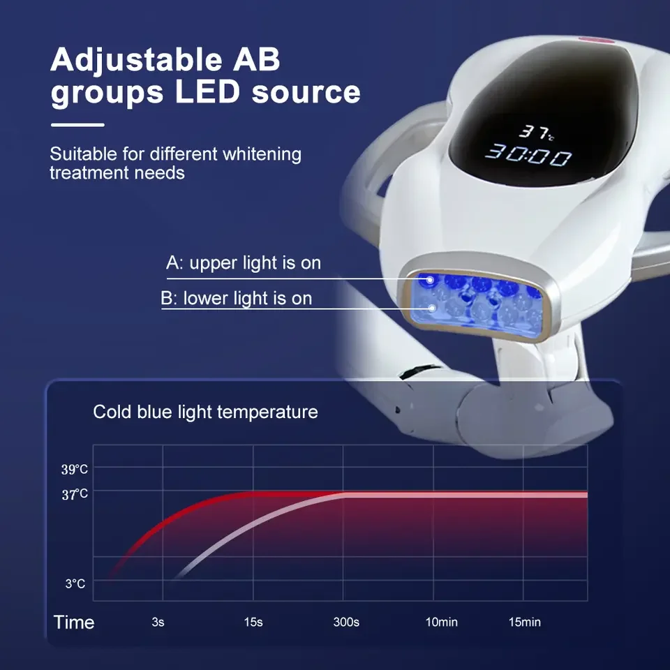 New Dental 60W 12 pcs LED Bleaching Lights Portable Laser Lamp Teeth Whitening Machine 2