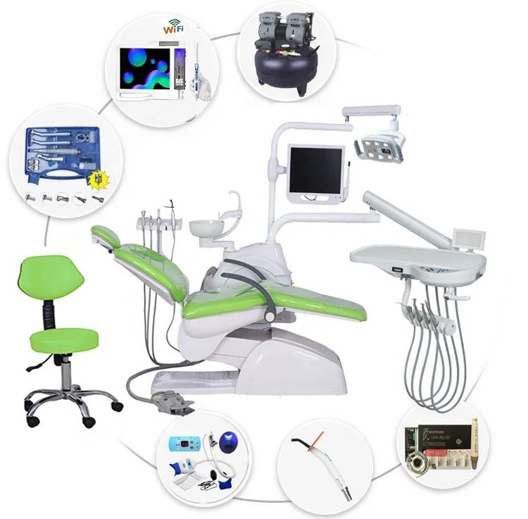 High efficiency dental unit chair dental equipment with oral camera endoscope dental unit full set